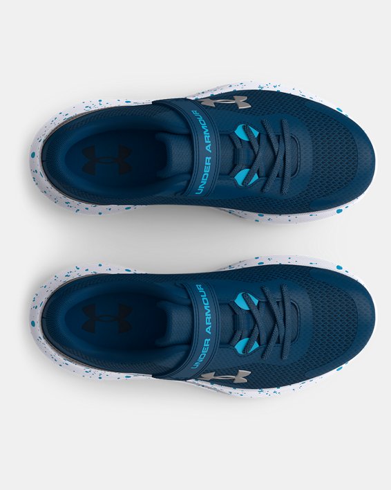 Boys' Pre-School UA Surge 3 AC Speckle Running Shoes, Blue, pdpMainDesktop image number 2